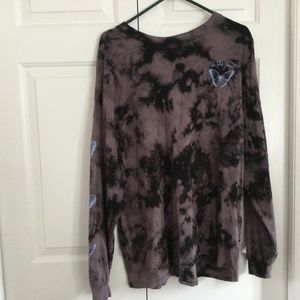 Womens L Oversized long sleeved T Shirt Wild Fable dusty purple / black